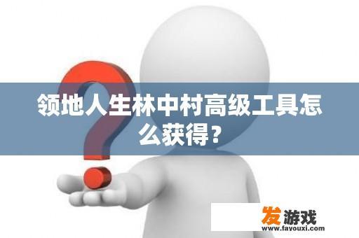 领地人生林中村高级工具怎么获得？