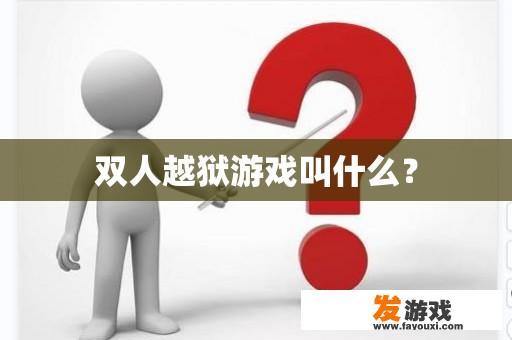 双人越狱游戏叫什么？