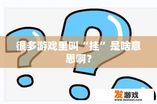 很多游戏里叫“挂”是啥意思啊？