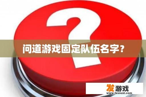 问道游戏固定队伍名字？