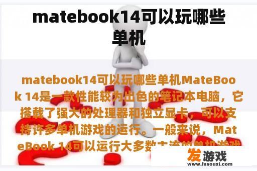 matebook14可以玩哪些单机