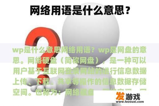 网络用语是什么意思？