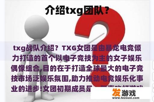 介绍txg团队？