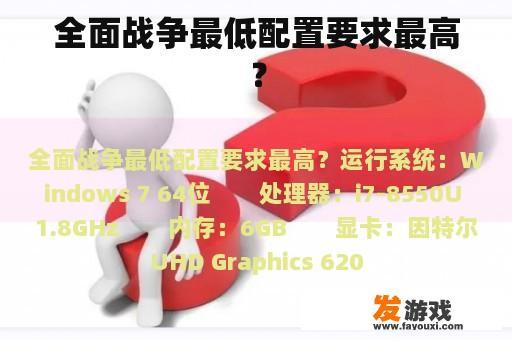 全面战争最低配置要求最高？