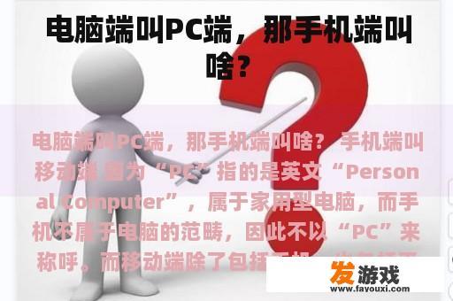 电脑端叫PC端，那手机端叫啥？