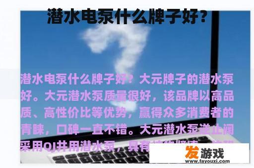 潜水电泵什么牌子好？