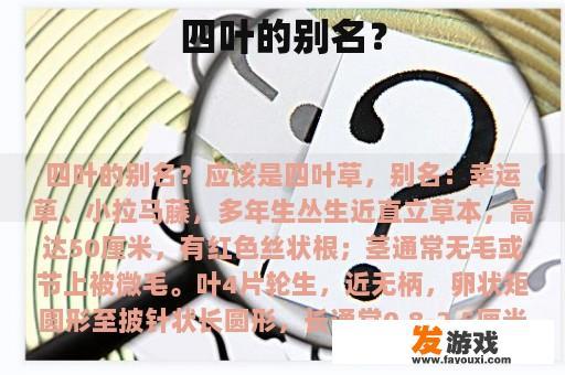 四叶的别名？