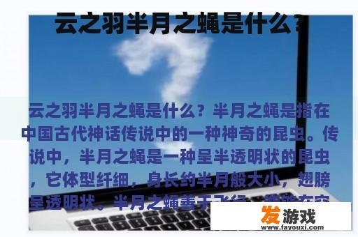 云之羽半月之蝇是什么？