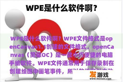 WPE是什么软件啊？