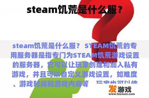 steam饥荒是什么服？