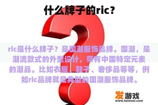 什么牌子的ric？
