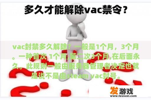 关于VAC禁令的解除时间