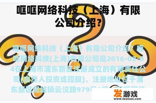 哐哐网络科技（上海）有限公司介绍？
