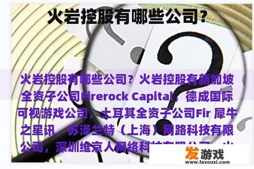 火岩控股有哪些公司？