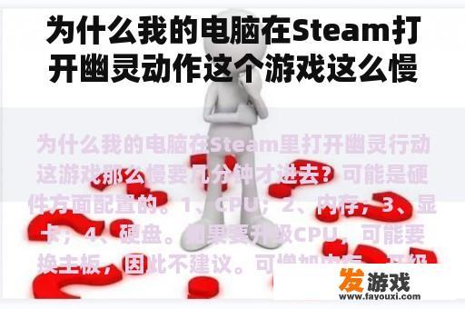 为什么我的电脑在Steam打开幽灵动作这个游戏这么慢需要几分钟? 为什么我的电脑在Steam打开幽灵动作这个游戏这么慢需要几分钟?