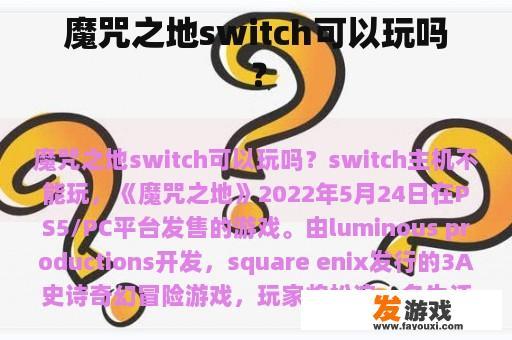 魔咒之地switch可以玩吗？