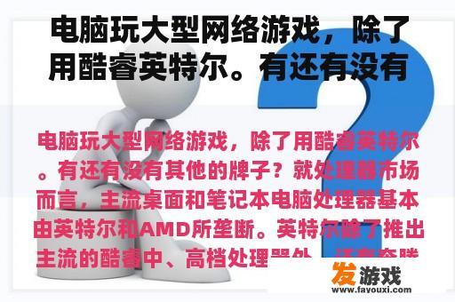 电脑玩大型网络游戏，除了用酷睿英特尔。有还有没有其他的牌子？
