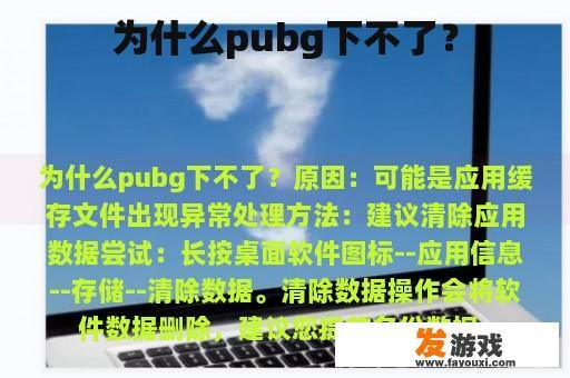 为什么pubg下不了？