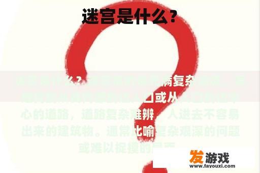 迷宫是什么？