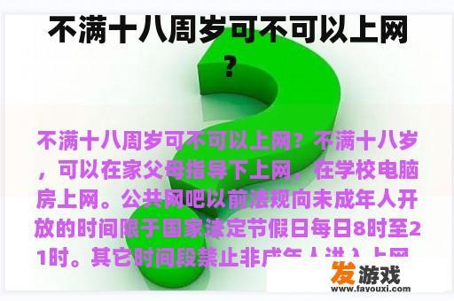 不满十八周岁可不可以上网？