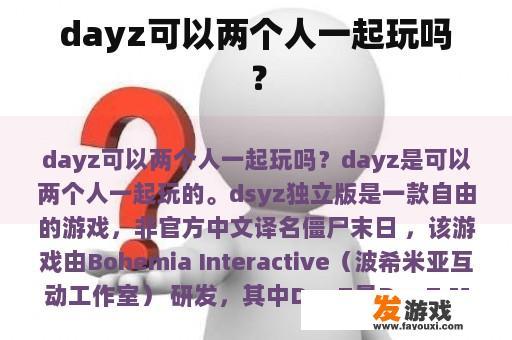 dayz可以两个人一起玩吗？