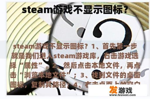 steam游戏不显示图标？