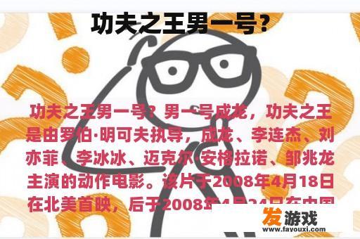 《功夫之王》男主角英勇威猛