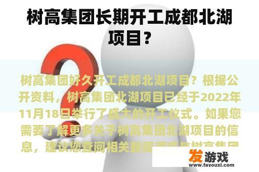 树高集团长期开工成都北湖项目？