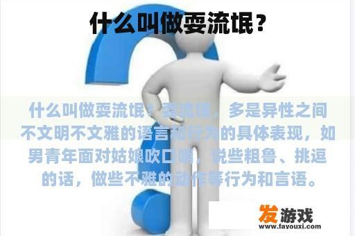 什么叫做耍流氓？