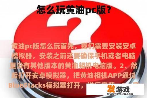 怎么玩黄油pc版？