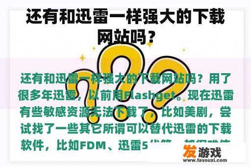 还有和迅雷一样强大的下载网站吗？