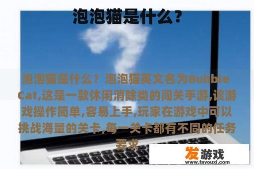 泡泡猫是什么？