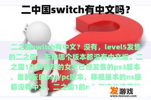 二中国switch有中文吗？