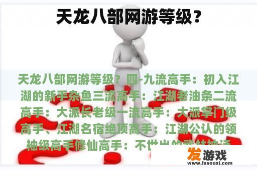 天龙八部网游等级？