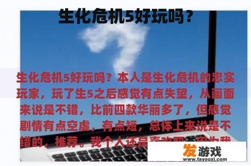 生化危机5好玩吗？