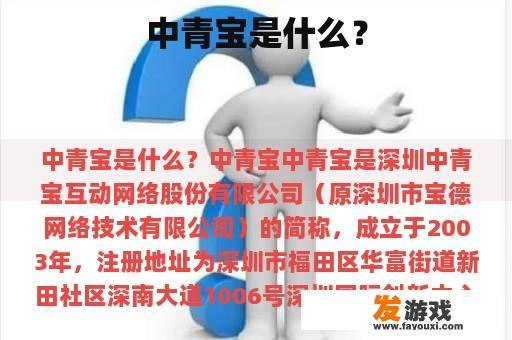中青宝是什么？