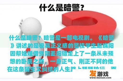 什么是暗警？