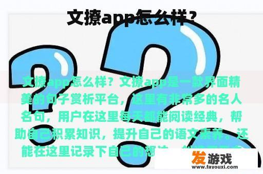 文撩app怎么样？