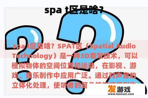 spa t区是啥？