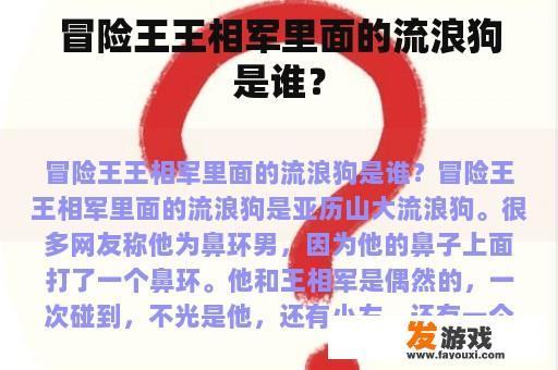 冒险王王相军里面的人物有哪些?