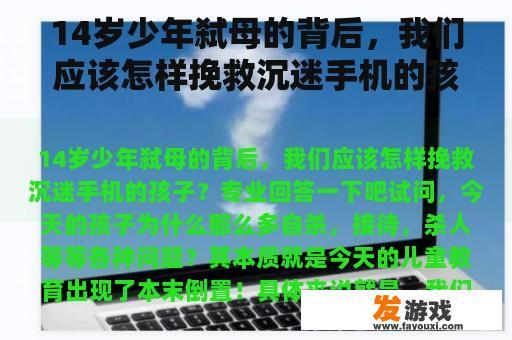 14岁少年弑母的背后，我们应该怎样挽救沉迷手机的孩子？