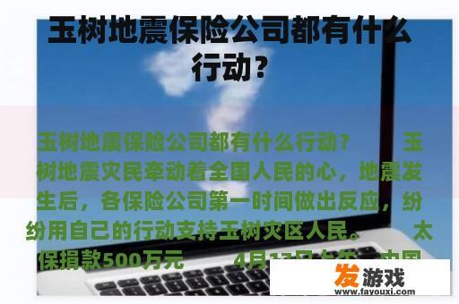 玉树地震保险公司都有什么行动？