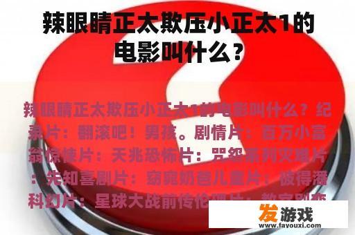 辣眼睛正太欺压小正太1的电影叫什么？