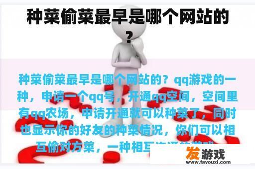 种菜偷菜最早是哪个网站的？