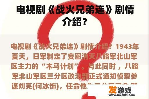 电视剧《战火兄弟连》剧情介绍？