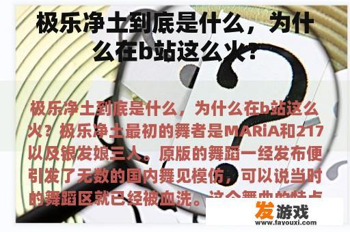 极乐净土到底是什么，为什么在b站这么火？