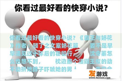 你看过最好看的快穿小说？