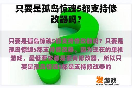 只要是孤岛惊魂5都支持修改器吗？