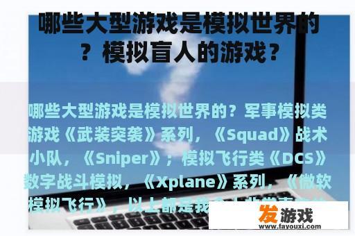 哪些大型游戏是模拟世界的？模拟盲人的游戏？