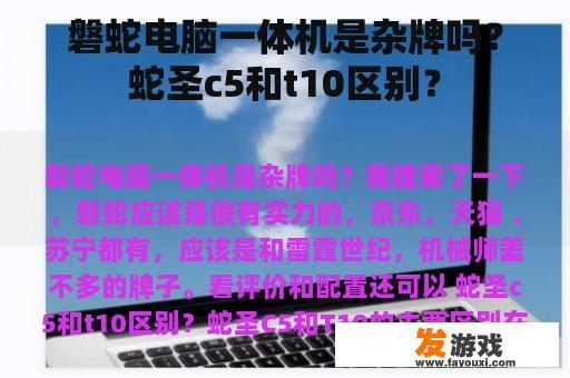 磐蛇电脑一体机是杂牌吗？蛇圣c5和t10区别？